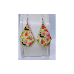 Rose Lightweight Wood Dangle Earring