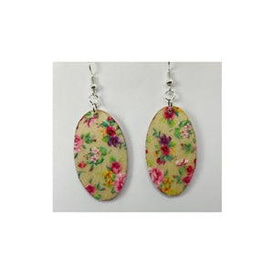 Floral Lightweight Wood Dangle Earring