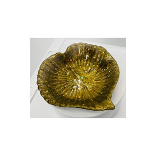 Gold Sparkle Leaf Shaped Jewelry Dish