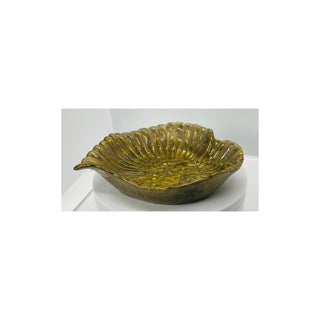 Gold Sparkle Leaf Shaped Jewelry Dish