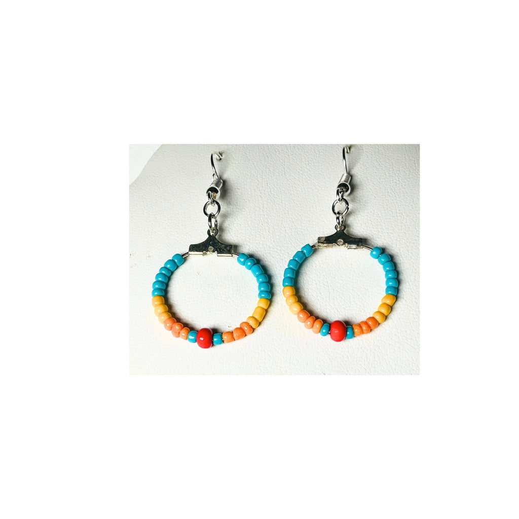 Boho Chic Western Style Beaded Necklace and Earrings