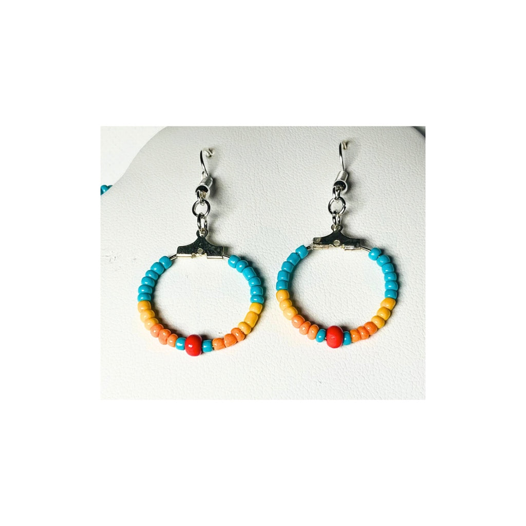 Boho Chic Western Style Beaded Necklace and Earrings
