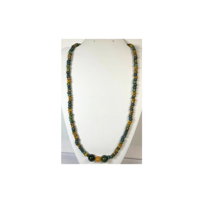 Green and Yellow Seed Bead Necklace