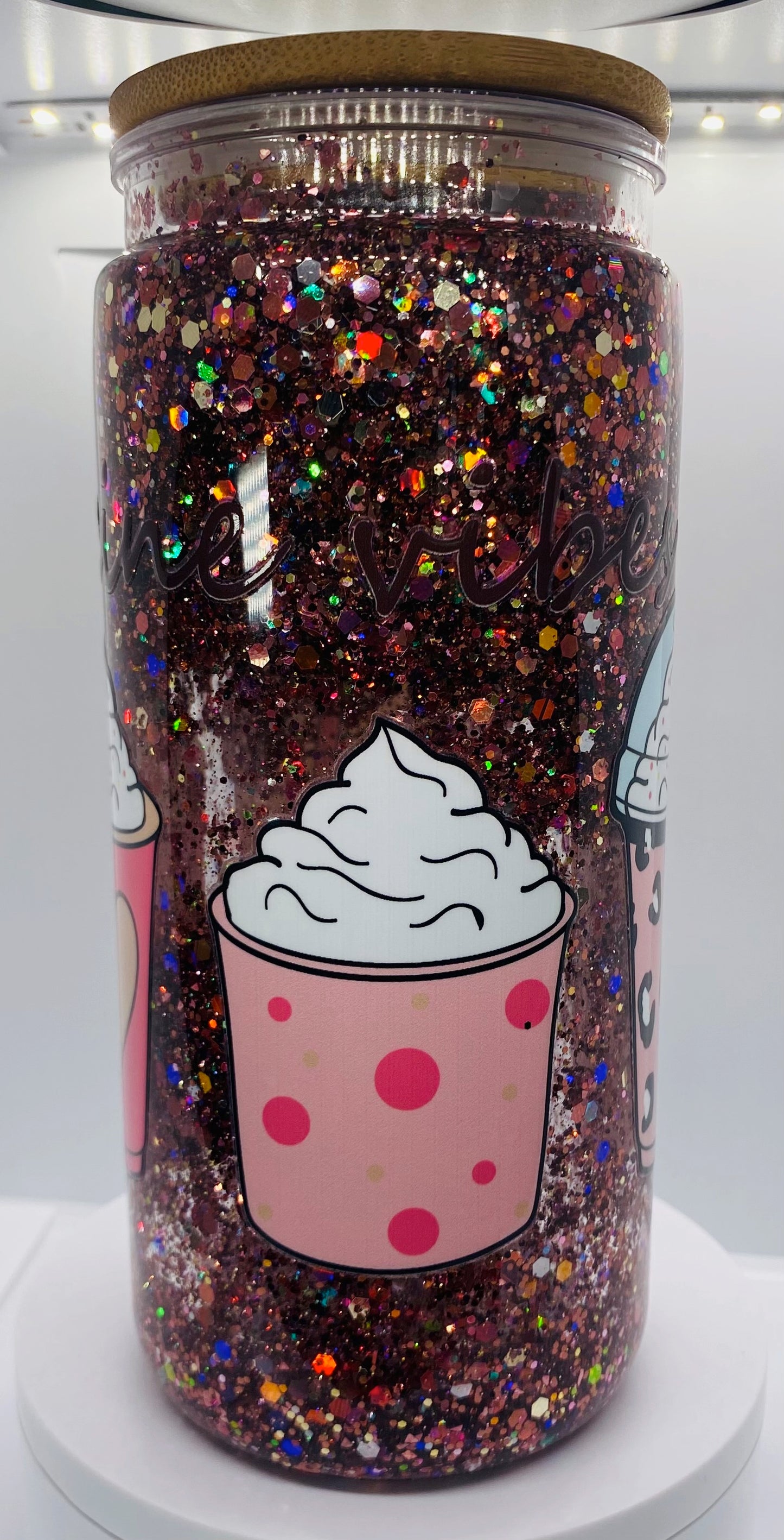 Caffeine Vibes Glitter Tumbler