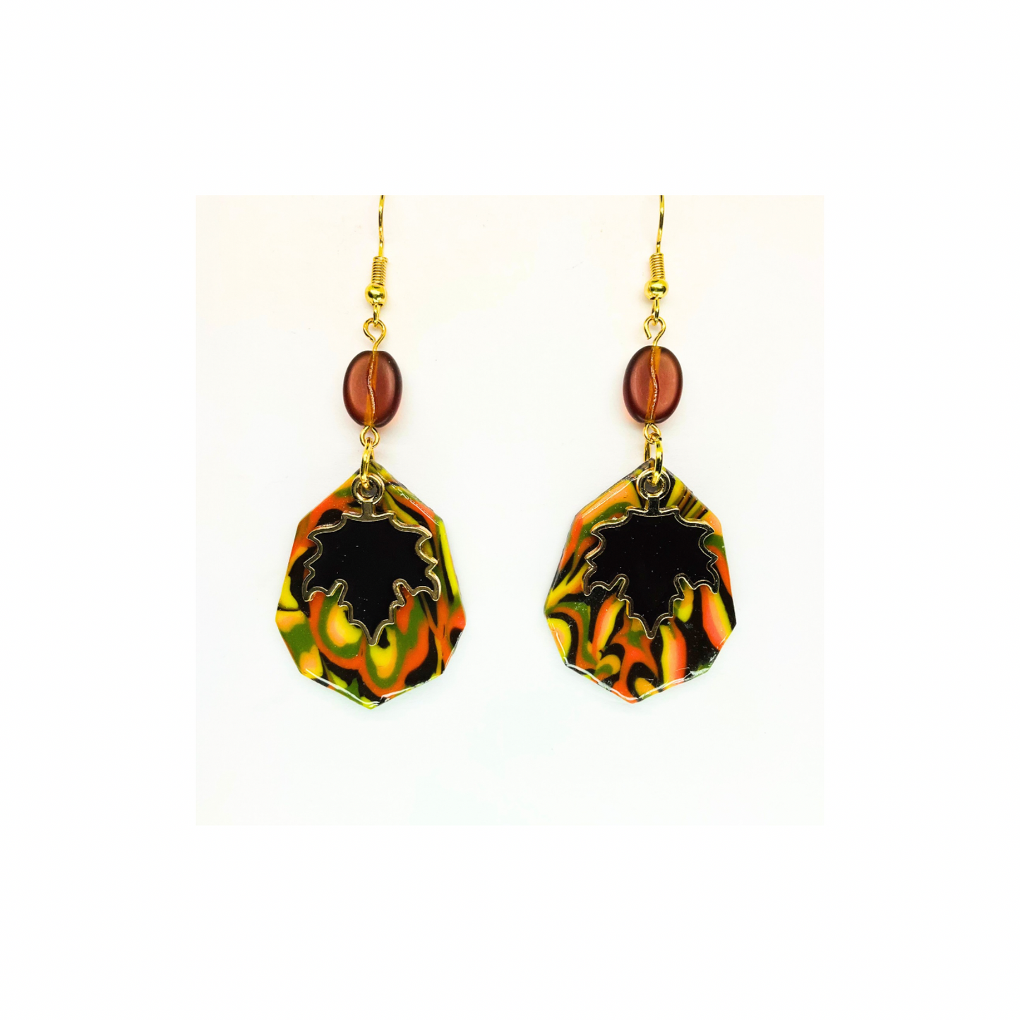 Fall Collection Brown Leaf Dangle Earring - Elegant Brown Leaf Motif & Dangle Style for Everyday Wear & Special Events