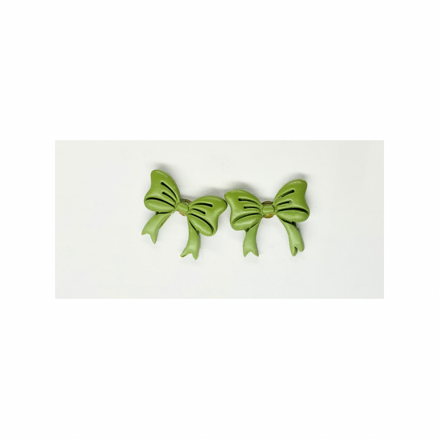 Olive Green Bow Stud Earrings | Crafting By BB