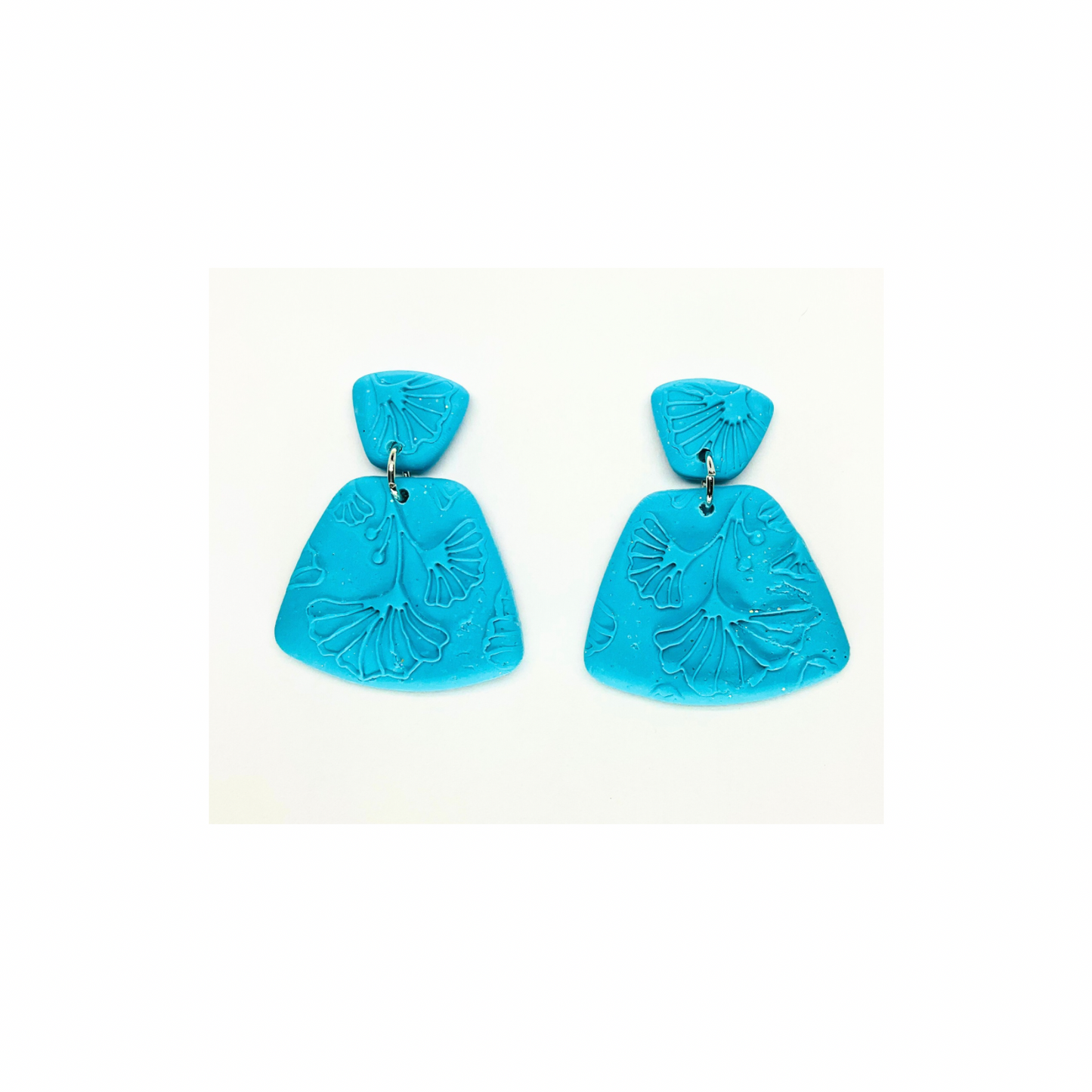 Turquoise Blue Leaf Pattern Stud Earring for Female Fashion Accessory