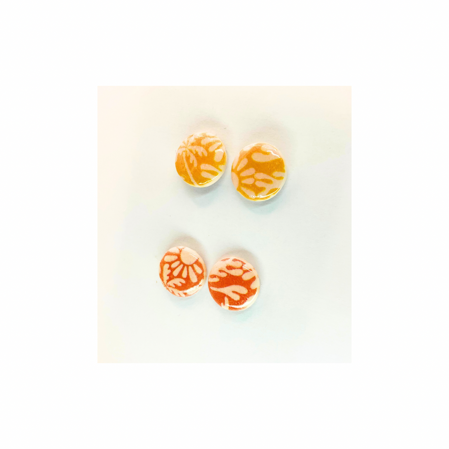 Beach Bloom Collection Yellow and Salmon Stud Earrings