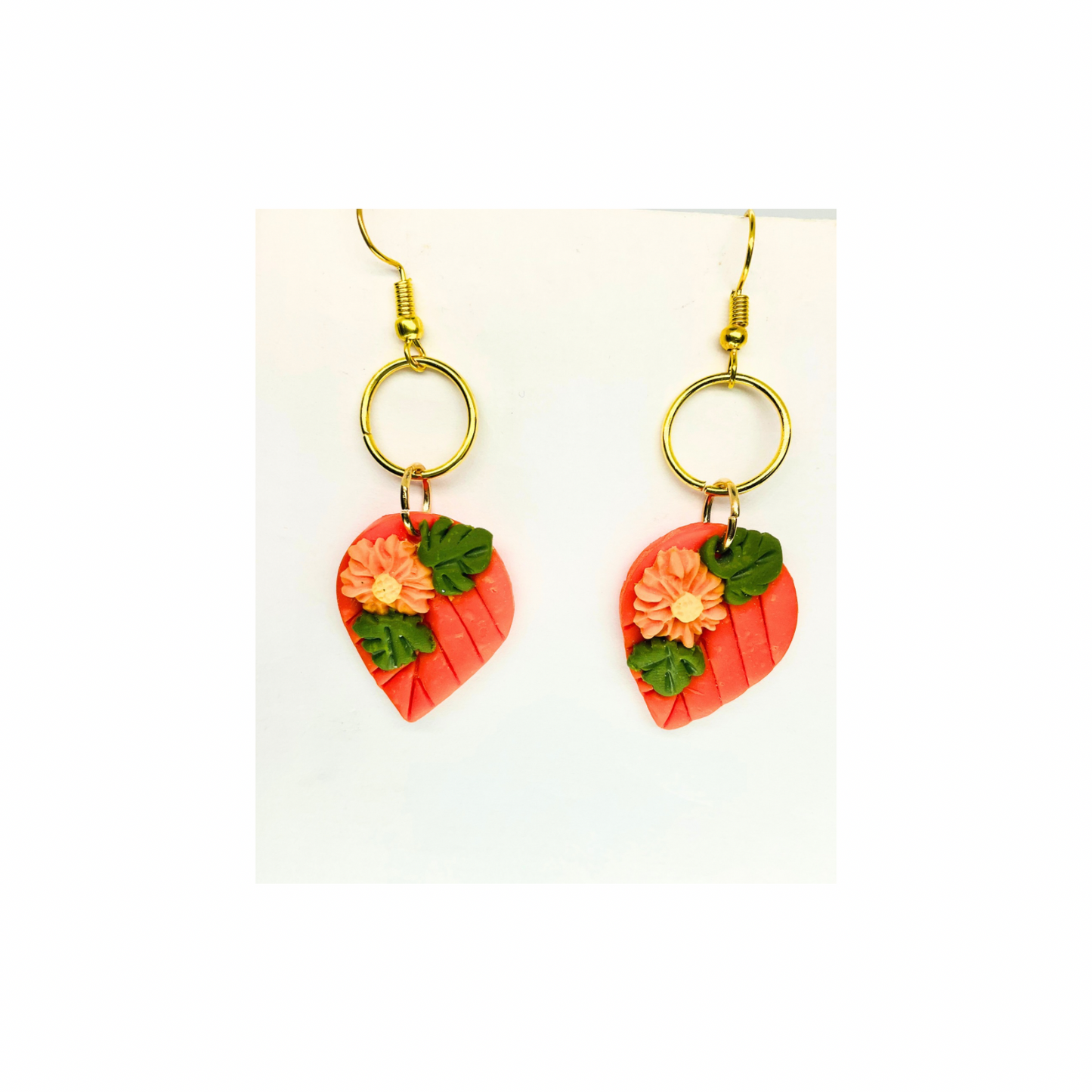 Fall Collection Orange Leaf Dangle Earrings - Elegant Orange Leaf Design with Delicate Craftsmanship for Autumn Outfits
