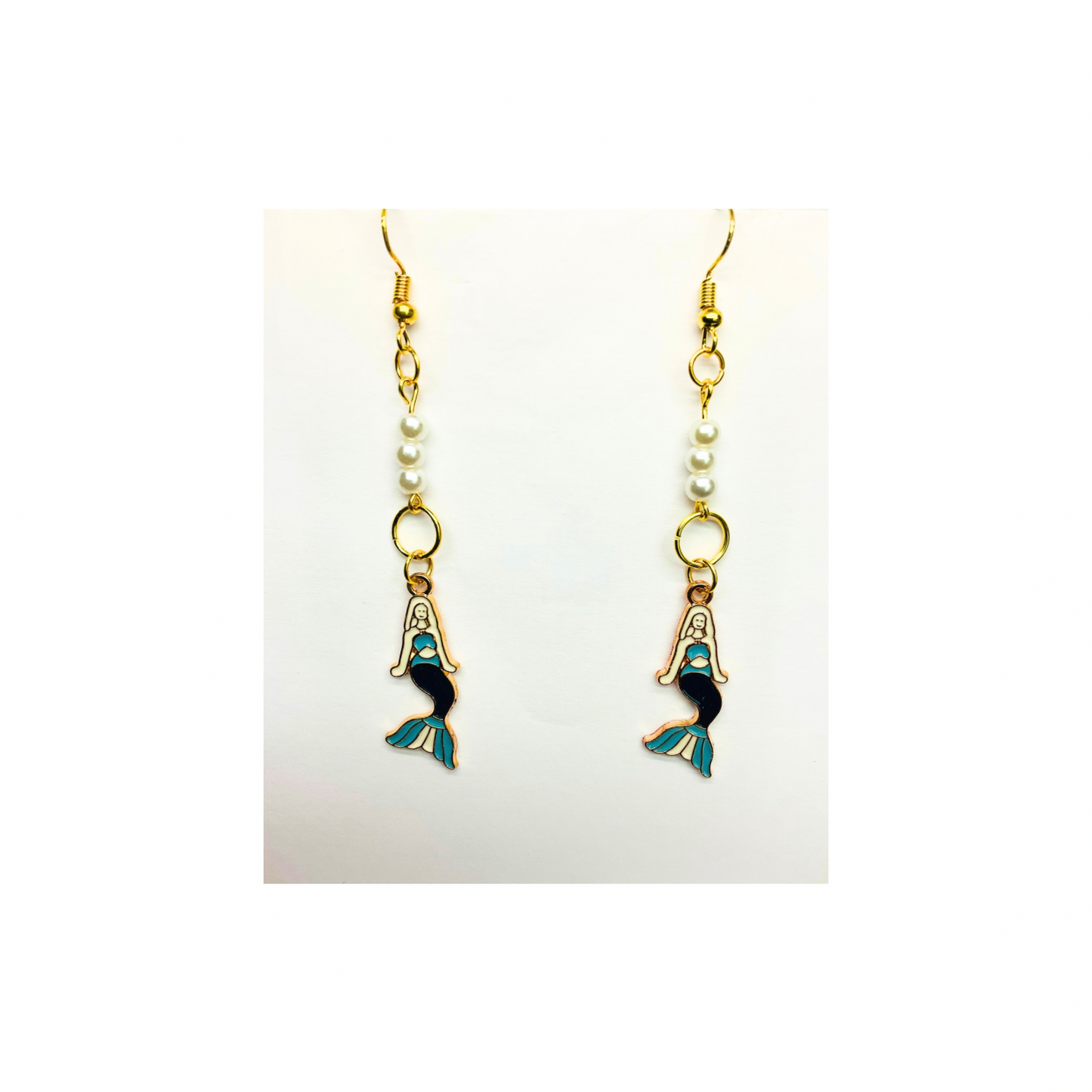 Mermaid Collection Gold Mermaid Charm Dangle Earrings