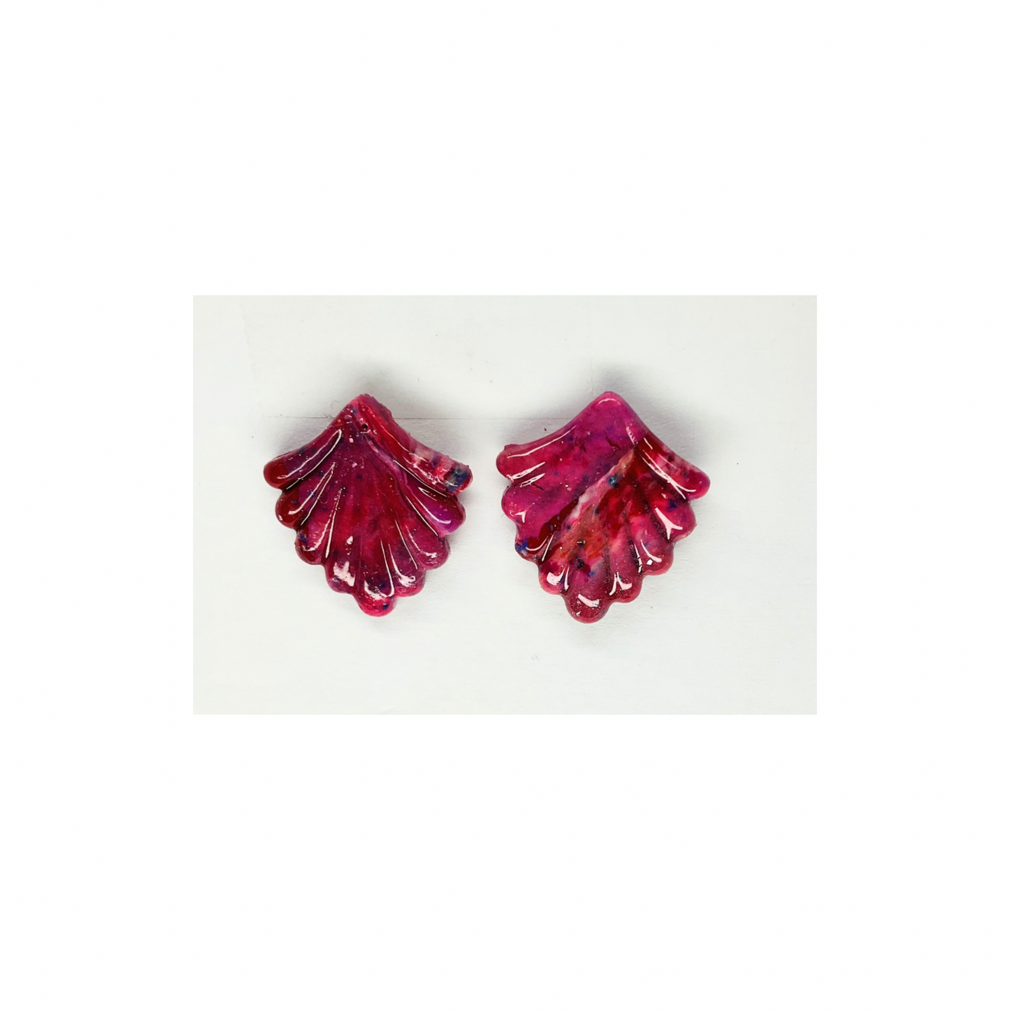 Rose Pink Fan Style Stud Earrings | Crafting By BB
