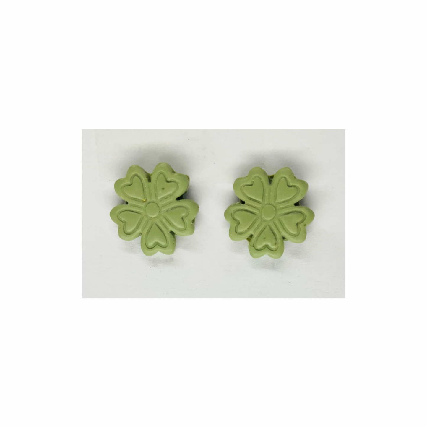 Mint Green Clover Stud Earring