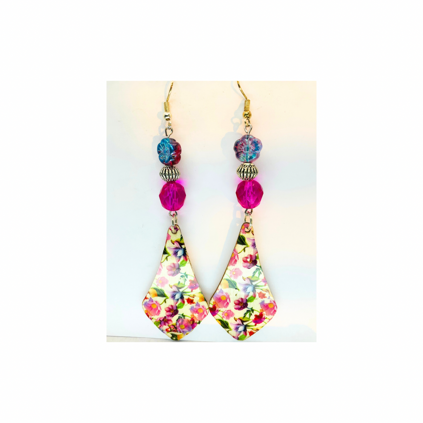 Boho Style French Garden Wood Dangle Earring