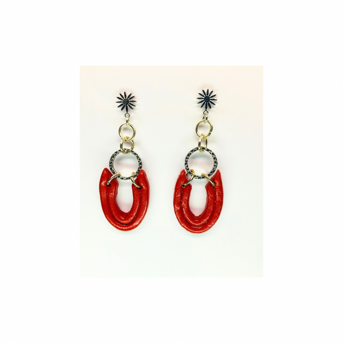 Sienna Loop Silver and Gold Dangle with Star Stud Earrings