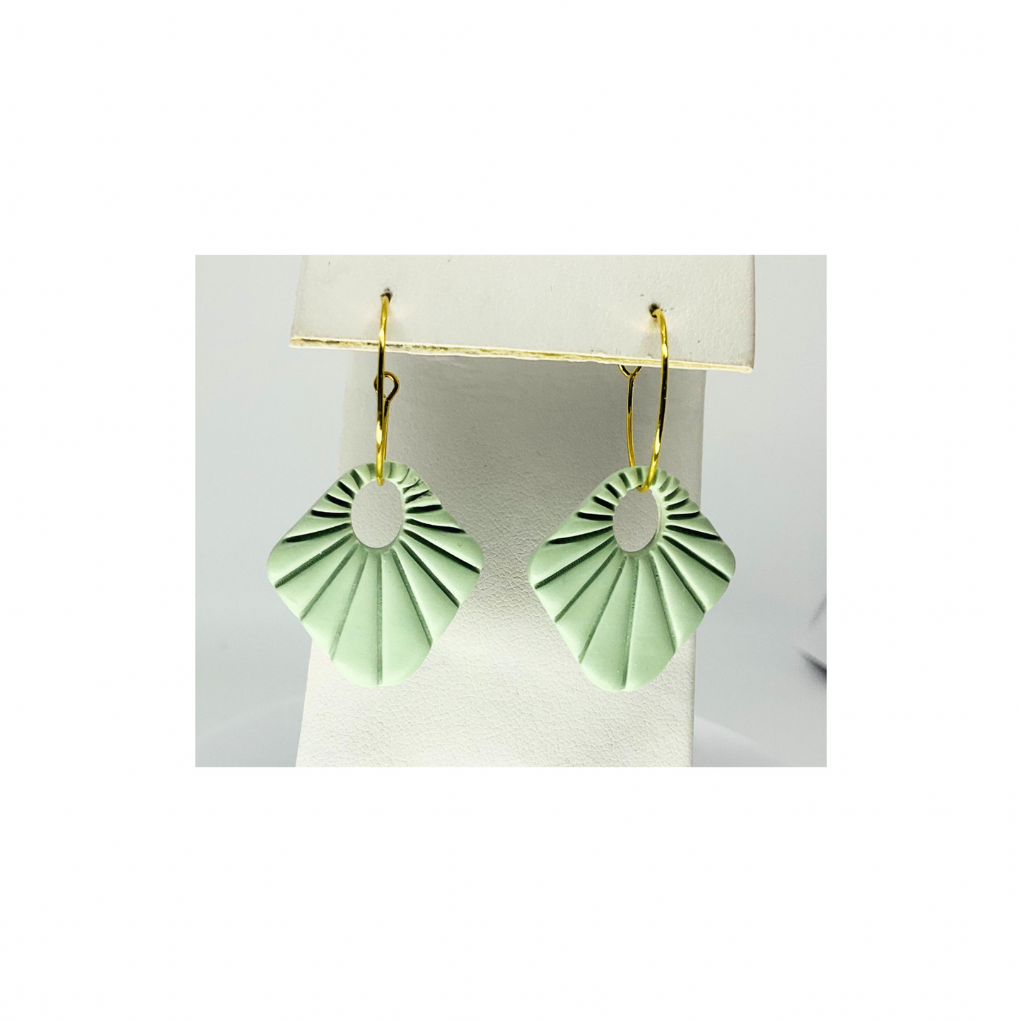 Mint Green Hoop Dangle Earrings | Crafting By BB