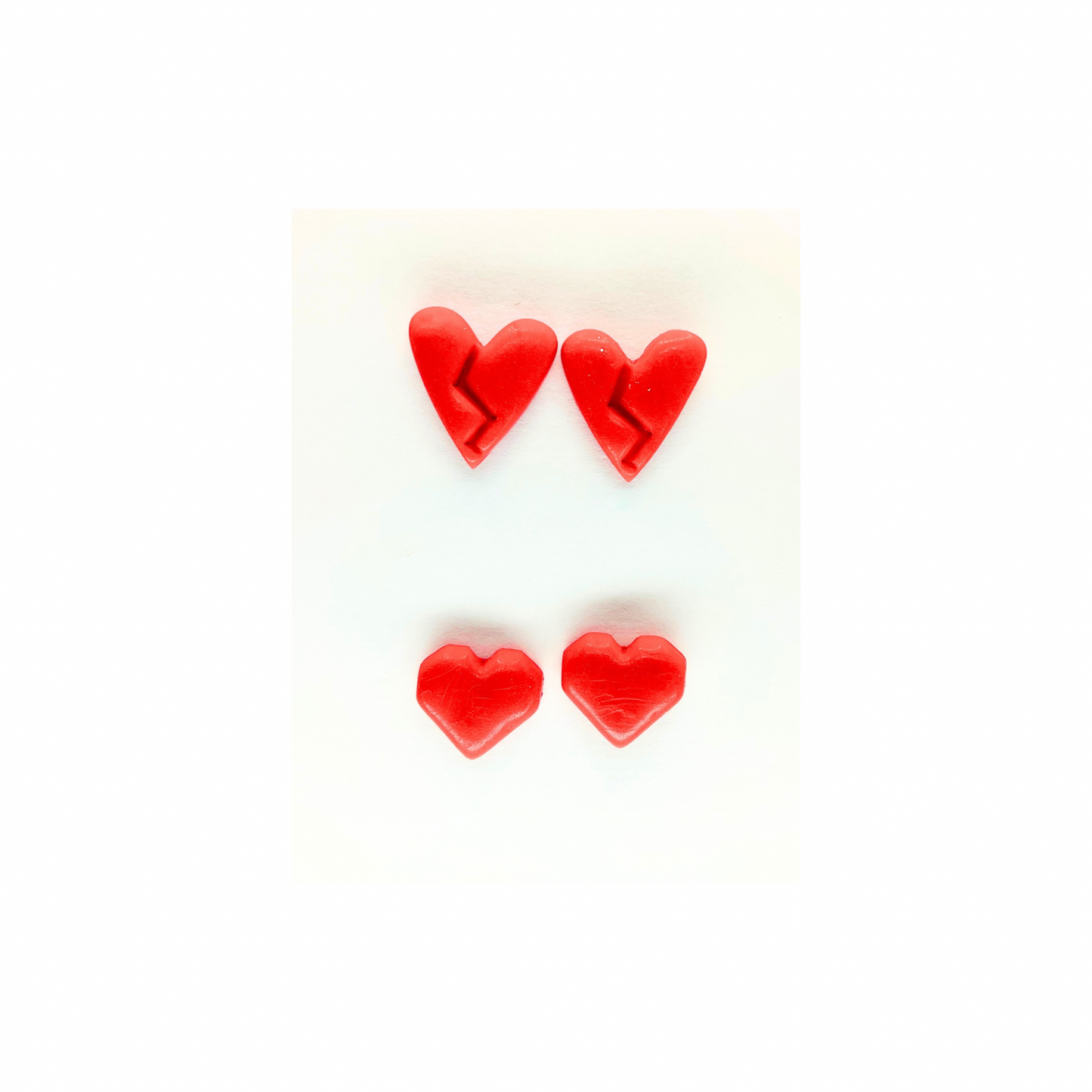 Red Heart Stud Earrings