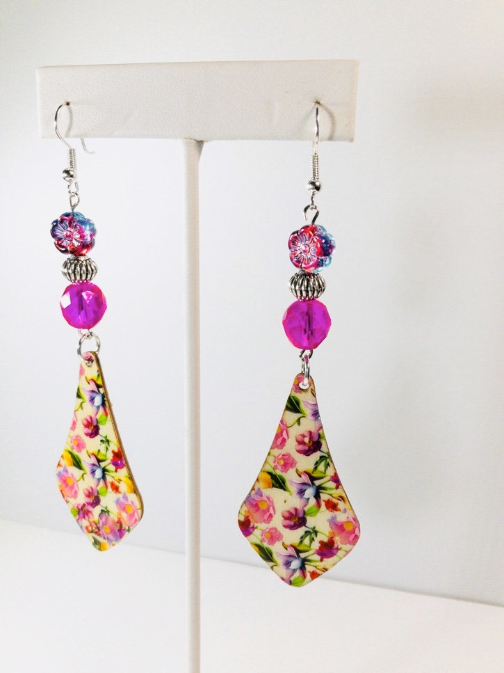 Boho Style Wood Dangle Earring