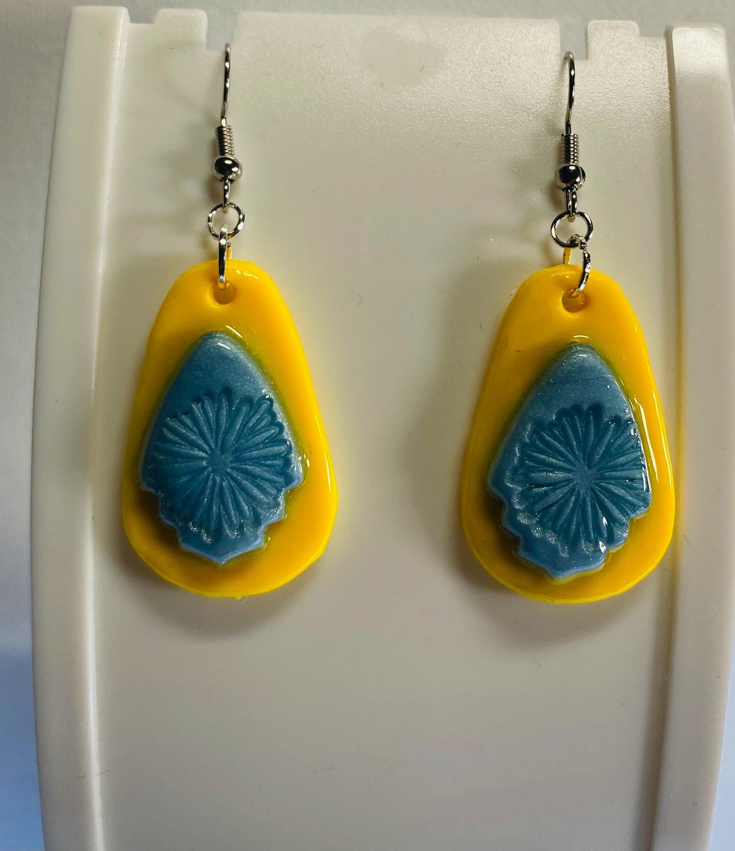 Yellow and Blue Dangle Earring