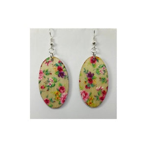 Floral Lightweight Wood Dangle Earring