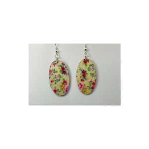 Floral Lightweight Wood Dangle Earring