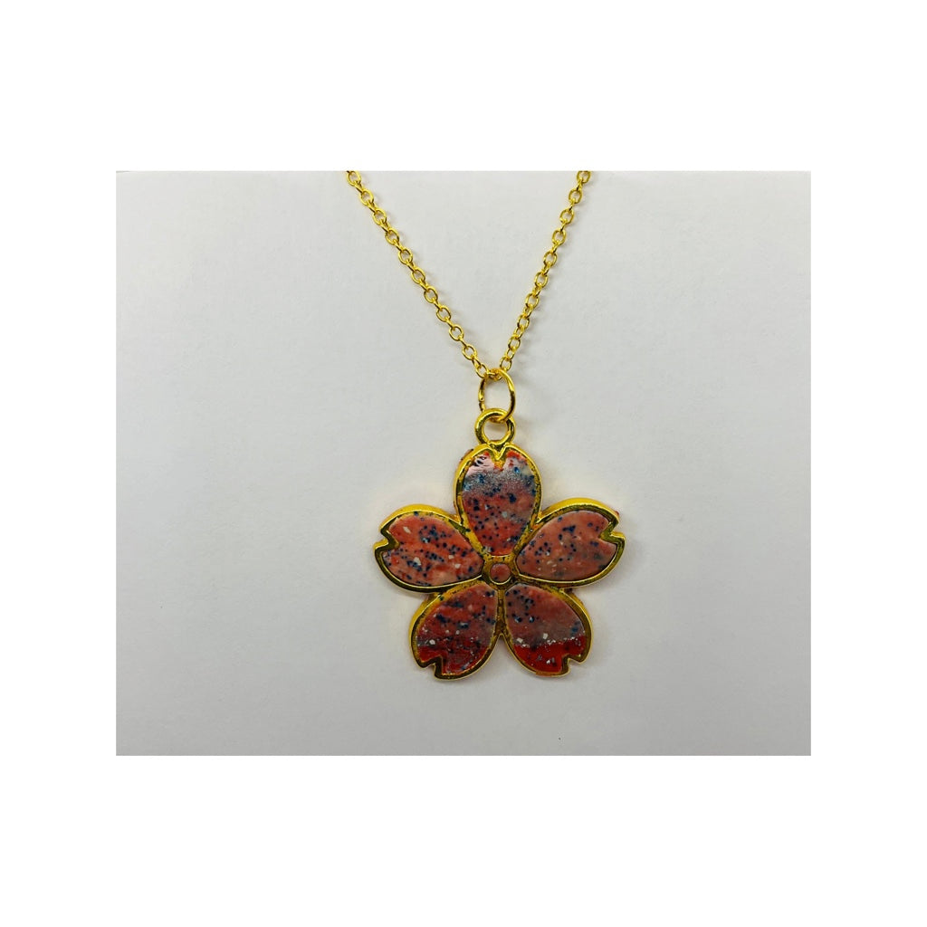 Gold with Pink and Blue Pendant