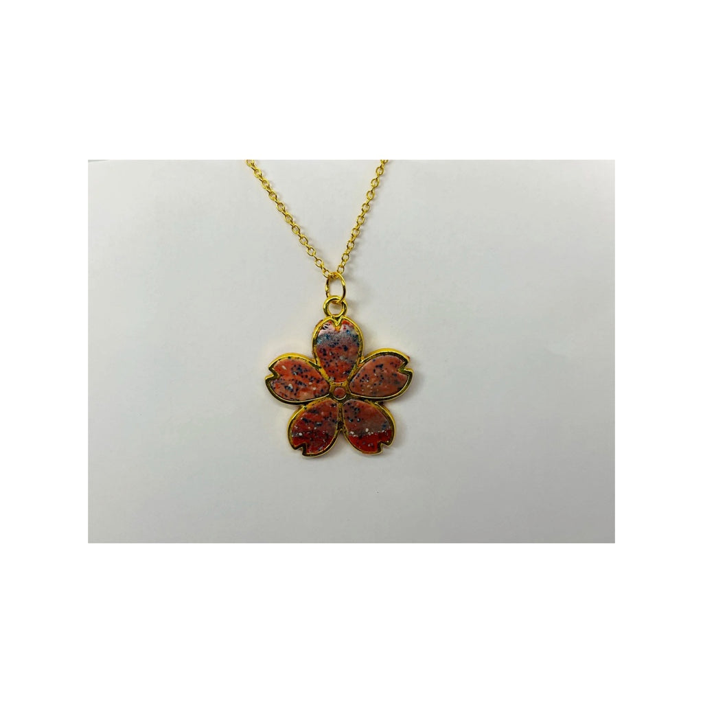 Gold with Pink and Blue Pendant