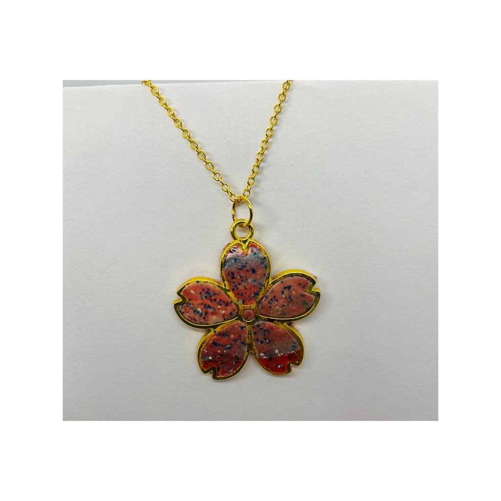 Gold with Pink and Blue Pendant