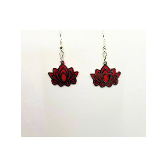 Cherry Blossom Pink and Silver Flower Dangle Earrings