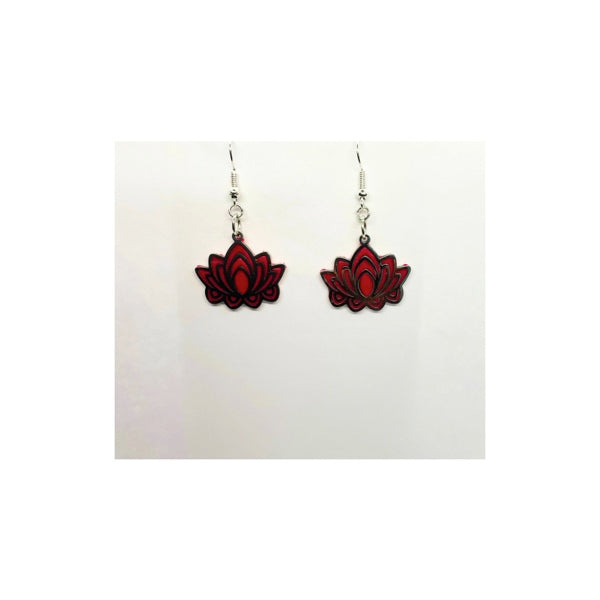 Cherry Blossom Pink and Silver Flower Dangle Earrings