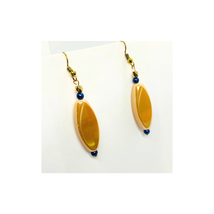 Champagne Glass Bead Dangle Earrings