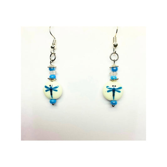 Dragonfly Beaded Dangle Earrings