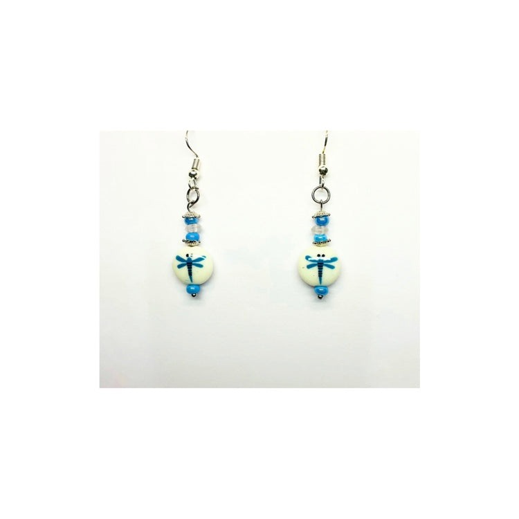 Dragonfly Beaded Dangle Earrings