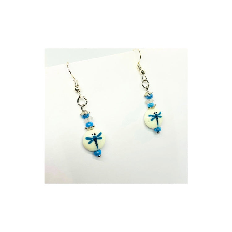 Dragonfly Beaded Dangle Earrings