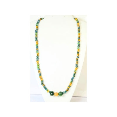Green and Yellow Seed Bead Necklace