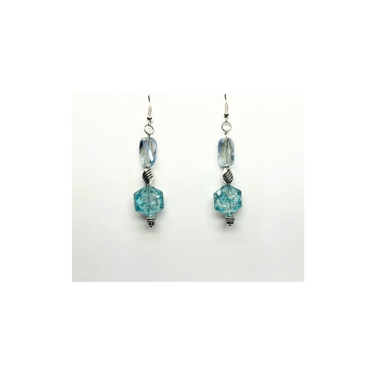 Blue Crystal Style Dangle with Blue Beads