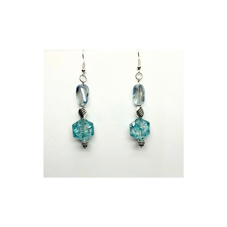 Blue Crystal Style Dangle with Blue Beads