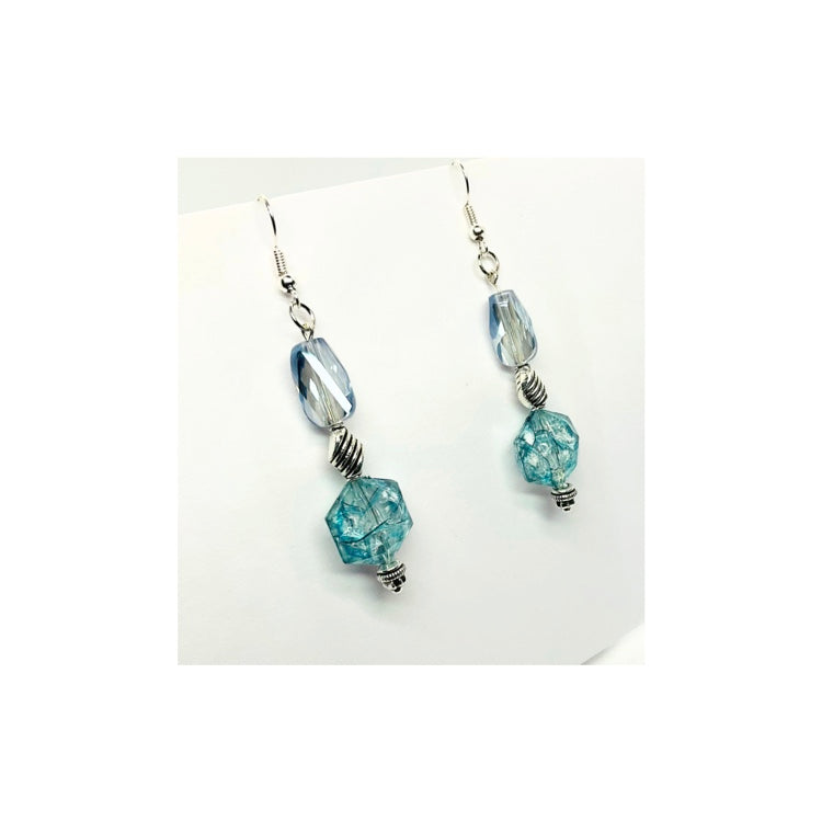 Blue Crystal Style Dangle with Blue Beads