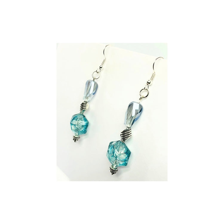Blue Crystal Style Dangle with Blue Beads