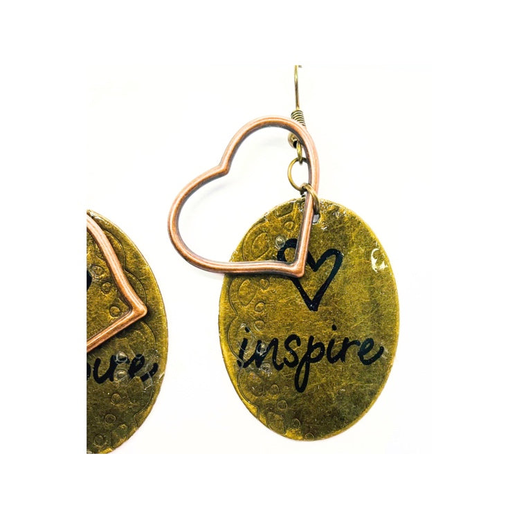 Mixed Metal Heart Inspired Dangle Earrings