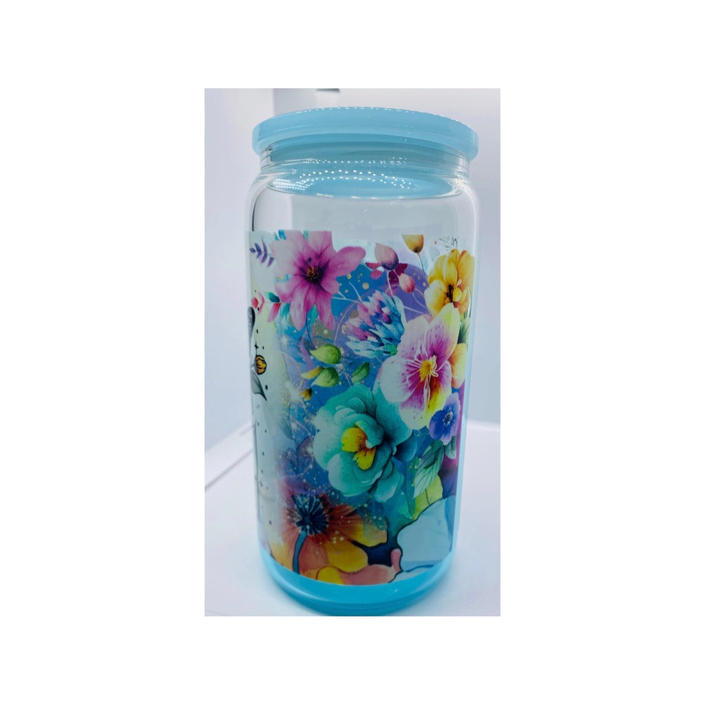 Blue Gradient 16 Ounce Glass Faith Tumbler