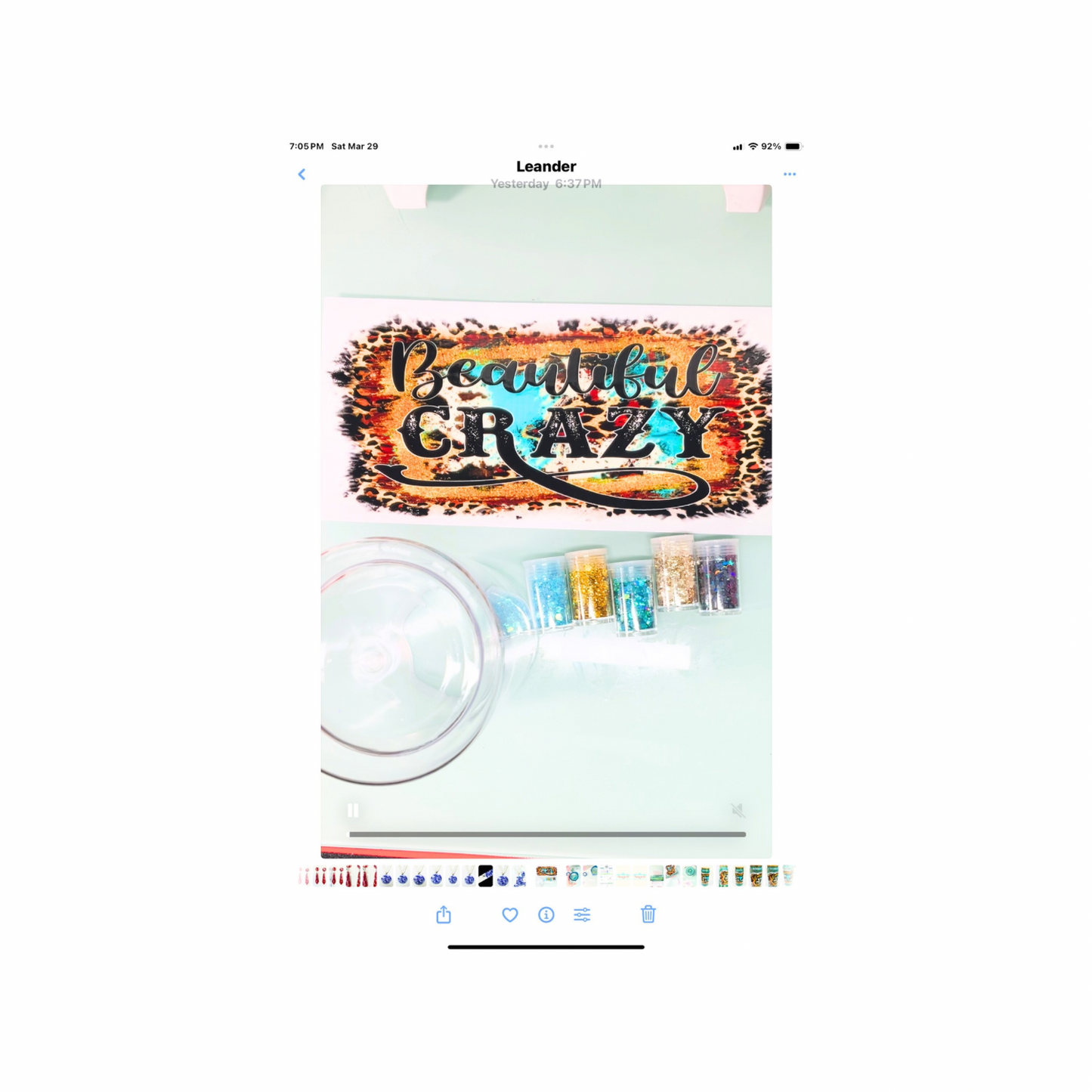 Beautiful Crazy Glitter 20oz Tumbler - Elegant Design with UV Decal Finish Western Style Handmade Turquoise Bottle Drinkware with Wood Lid & Straw Plastic