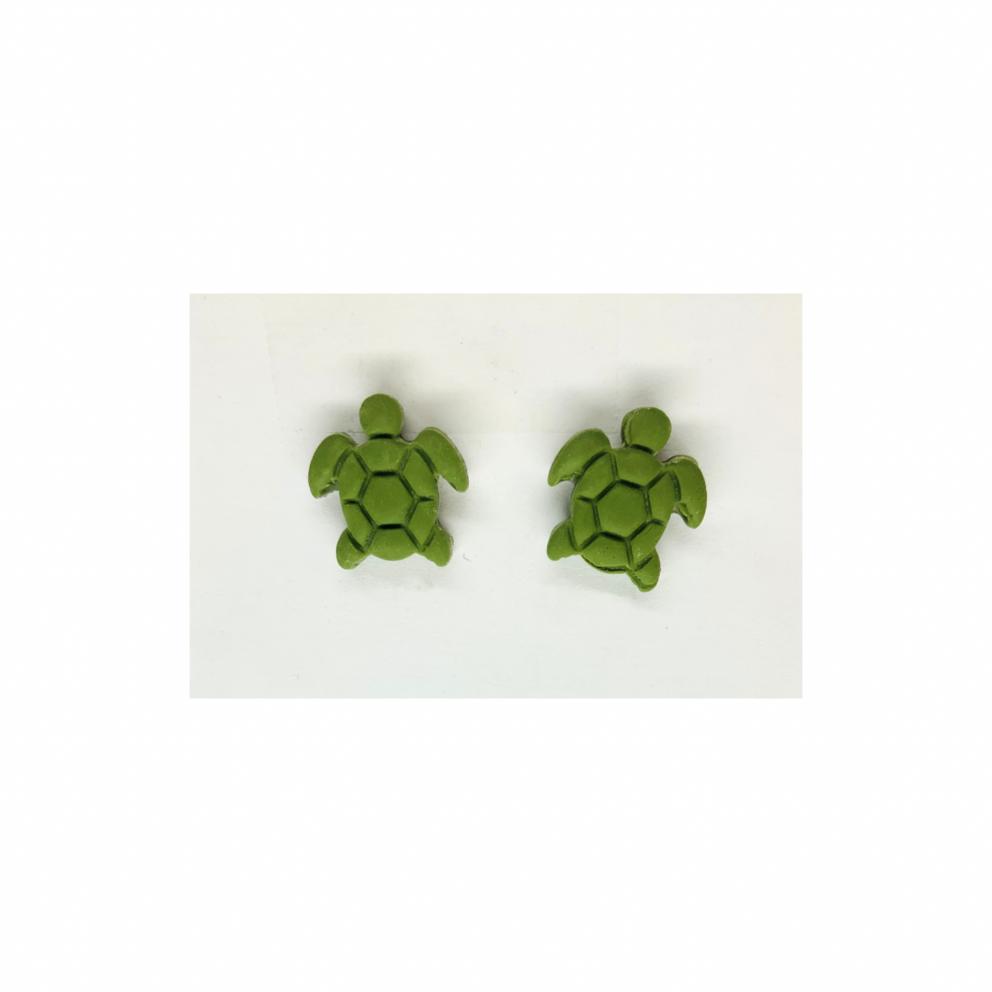 Olive Green Turtle Stud Earring-Crafting By BB