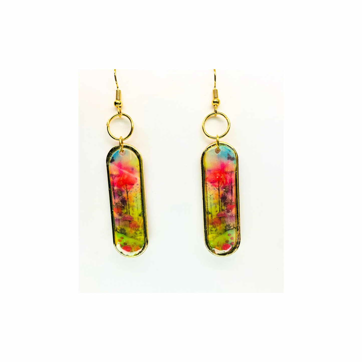 French Garden Collection Gold Bar Floral Dangle Earring