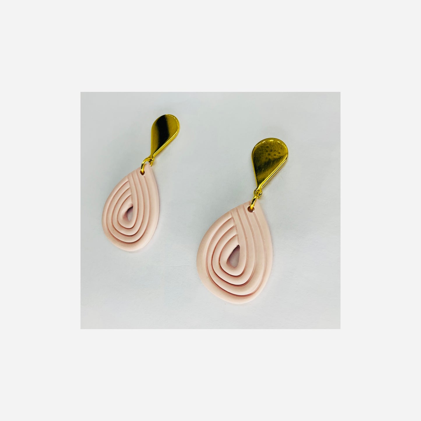 Pink Teardrop Dangle with Gold Teardrop Stud Earring-Crafting By BB