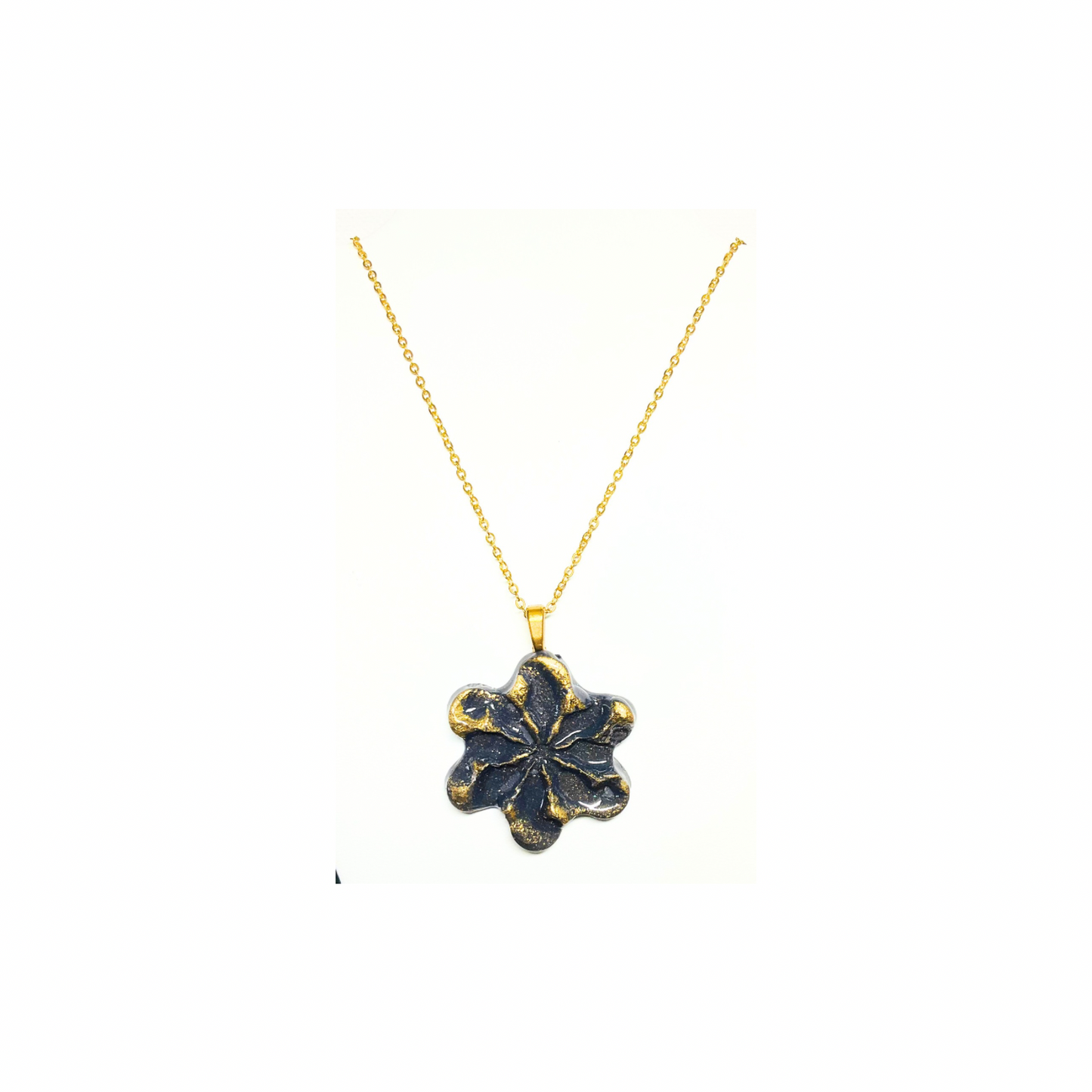 Dark Gray and Gold 143 Pinwheel Pendant Necklace with Unique Star Design and Chain Jewelry Elegant Versatile Accessory