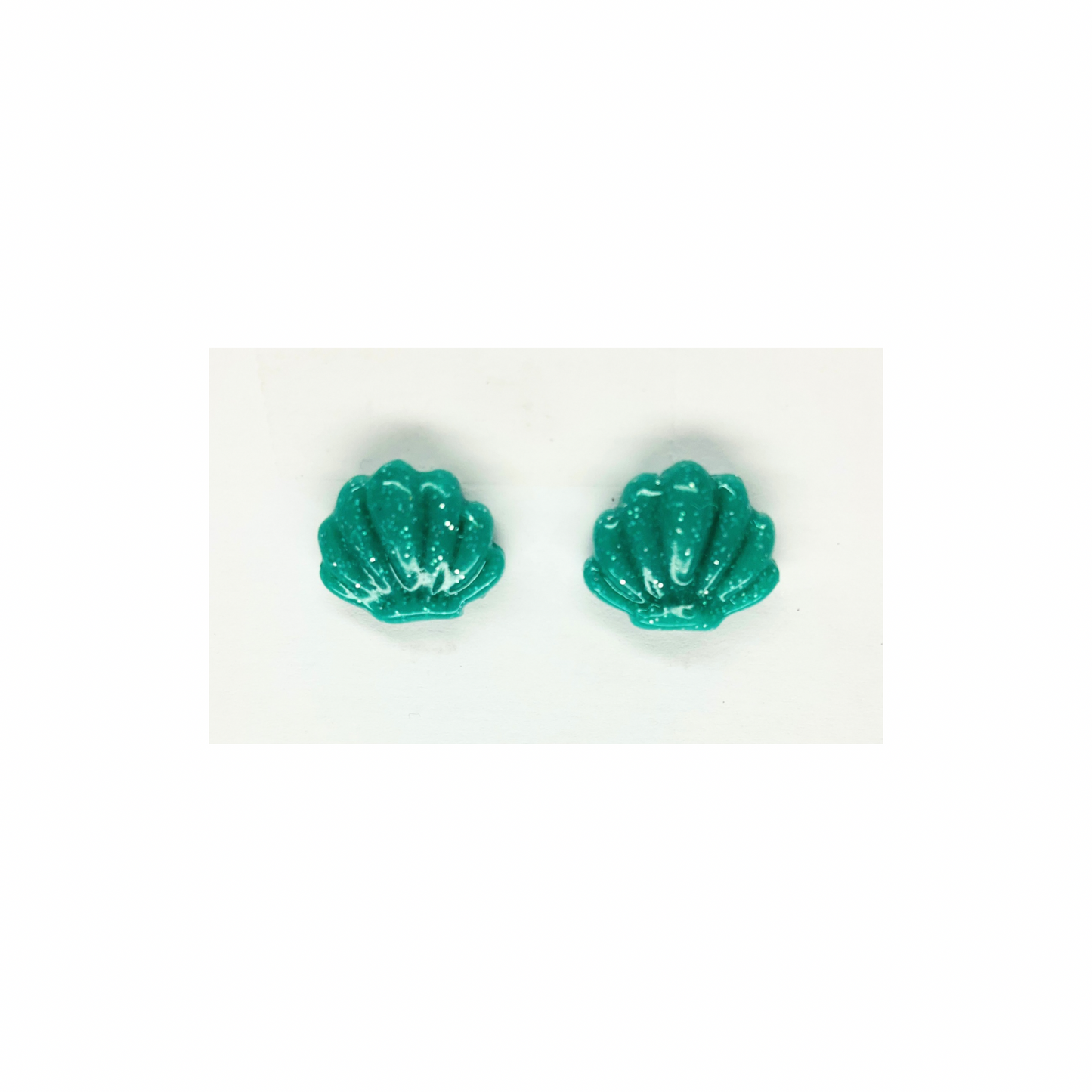 Green Sparkle Shell Stud Earrings | Crafting By BB
