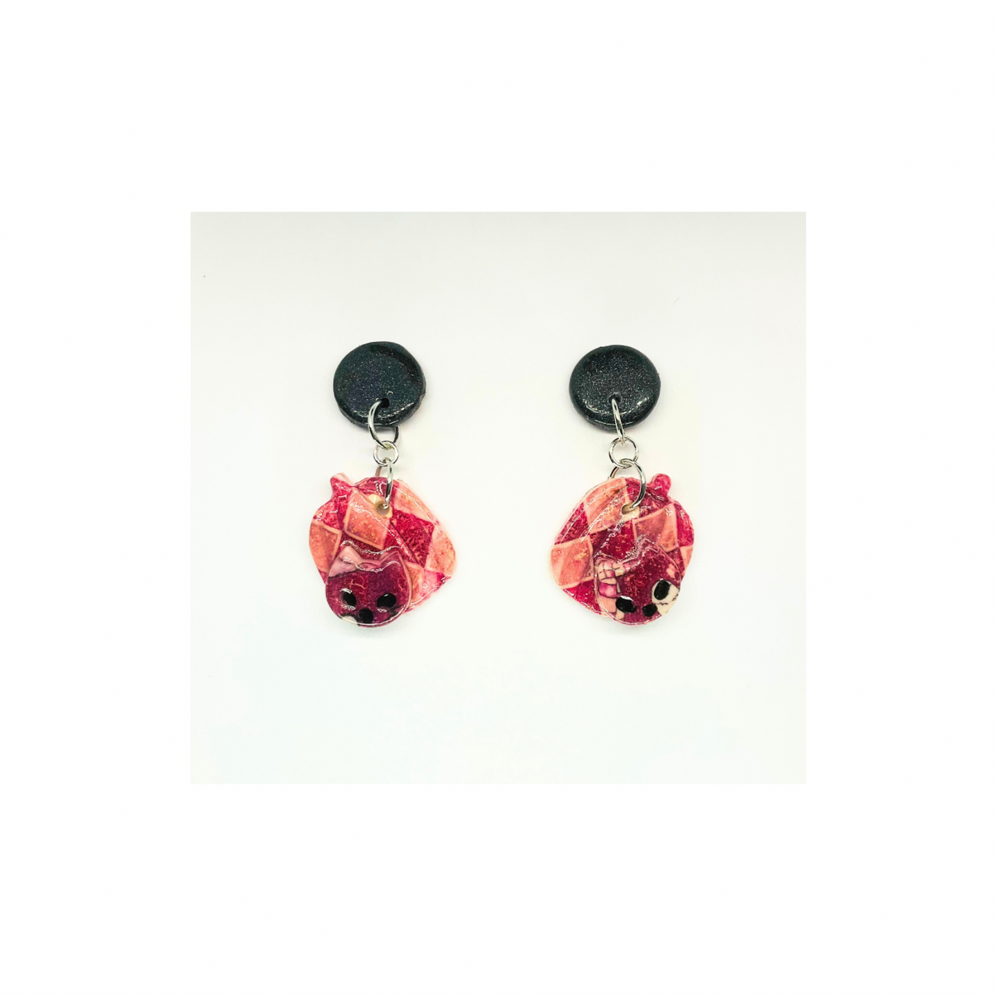 Wizard Collection Tall Pumpkin with Cat Dangle Earrings - Quirky & Eye-Catching Design for Women's Fashion Accessories