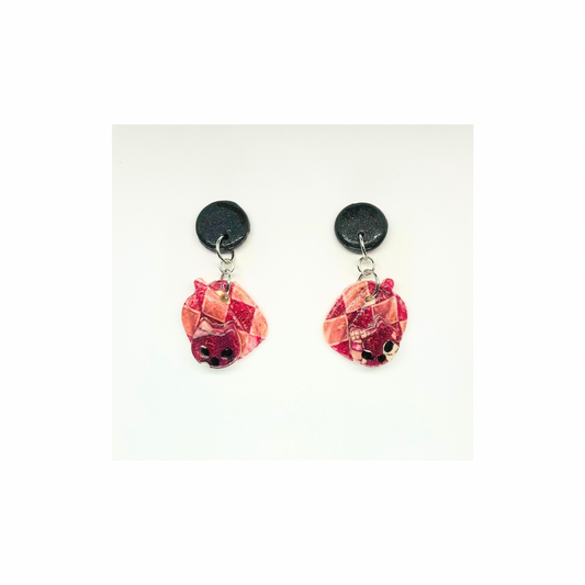 Wizard Collection Tall Pumpkin with Cat Dangle Earrings - Quirky & Eye-Catching Design for Women's Fashion Accessories