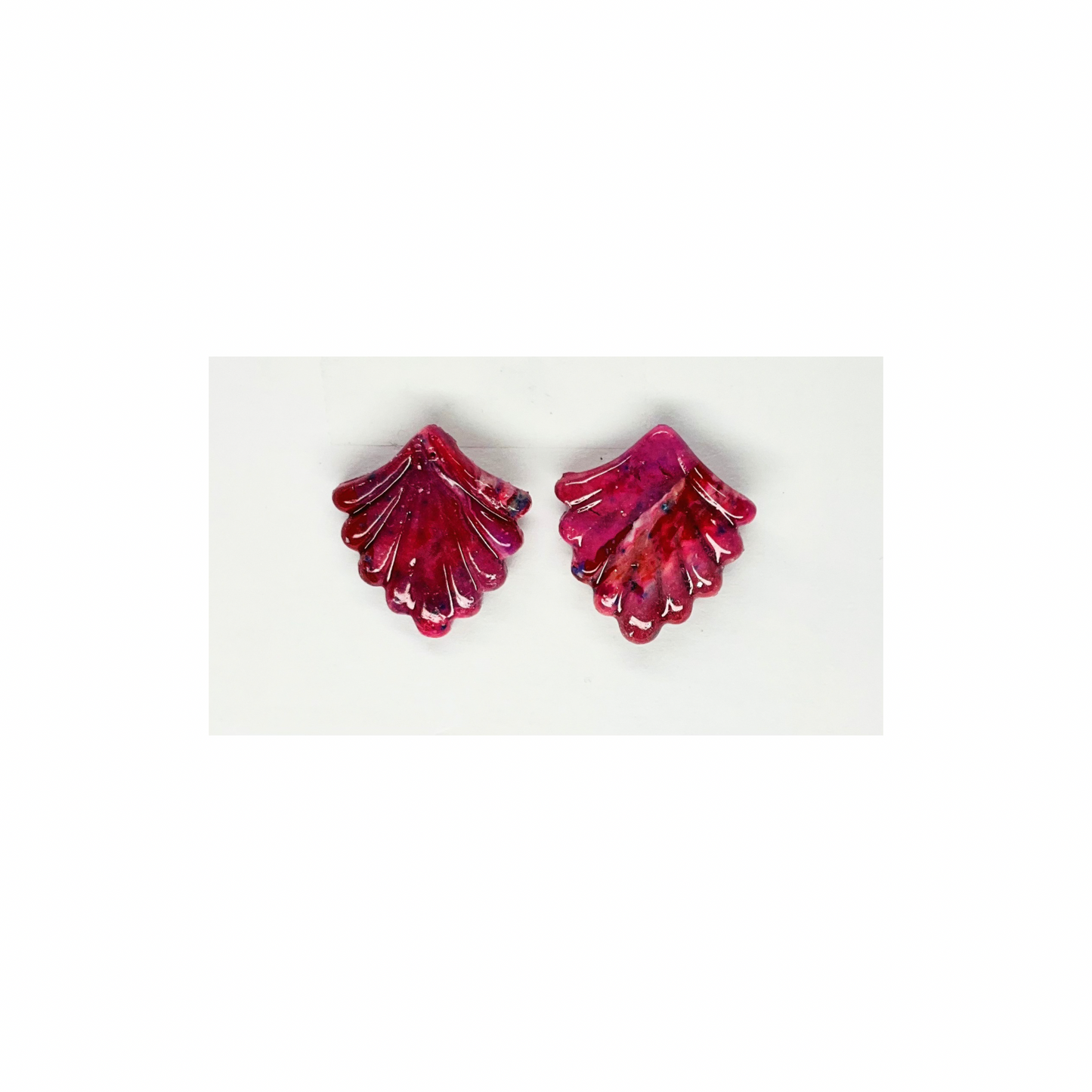 Rose Pink Fan Style Stud Earrings | Crafting By BB