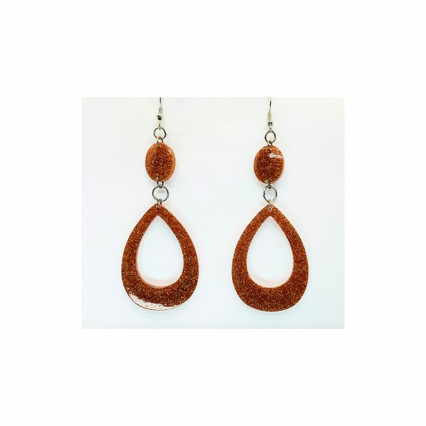 Elegant Copper Sparkle Dangle Earrings